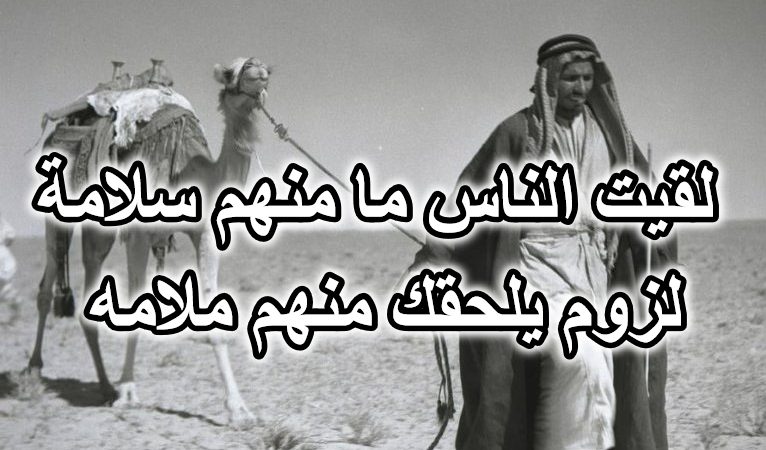 لقيت الناس ما منهم سلامة لزوم يلحقك منهم ملامه